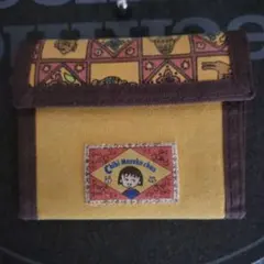 初期 ちびまる子ちゃん 黄色　ミニポーチ 小銭入れ　三つ折りお財布