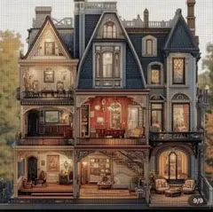 クロスステッチキット14CT エレガントハウス