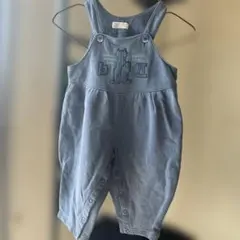 bebe II グレー 刺繍オーバーオール