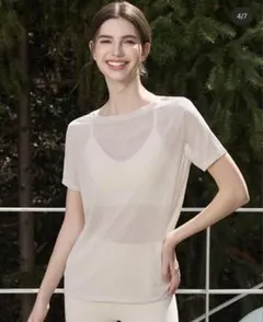 YOMOMENT 2WAY速乾通気性ヨガTシャツ半袖　Mサイズのサムネイル