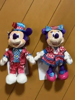 新品未使用品 ミニーのファンダーランド　ぬいぐるみバッジ　ミッキー、ミニー2点