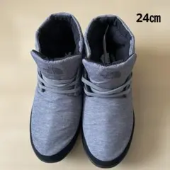 未使用 ☆ ノースフェイス　グレー ハイカットシューズ　NF52276 24㎝
