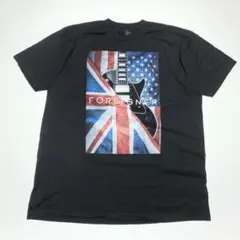 FOREIGNER フォリナー バンド　Tシャツ ギター 星条旗 黒 yb10