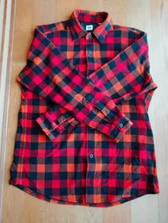 UNIQLO フリースシャツ 長袖 レッド＆ブラック チェック XL