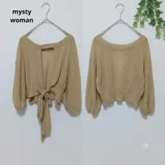 mysty woman　前後2wayバックリボンシアーニット ボリューム袖 Fのサムネイル