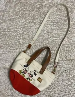 サマンサタバサ ディズニー ミッキー ホワイト　レッド　トートバッグ　ショルダー