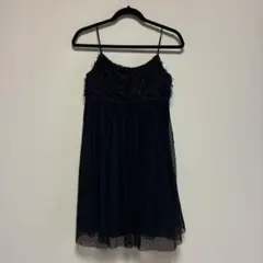 お呼ばれ黒チュールパーティードレス