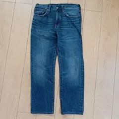 GU ストレートデニムパンツ ダークブルー