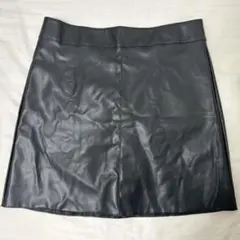 レザーライク台形ミニスカート