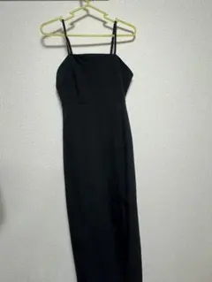 ブラック キャミワンピース ロング