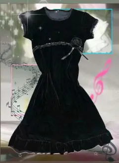 Y2K フェアリーグランジ森ガール平成姫ギャル ベロアレースワンピースチュニック