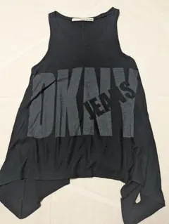 00s DKNY JEANS プリントロゴ タンクトップチュニック ポケット付きのサムネイル