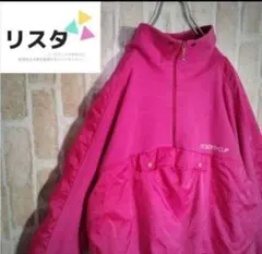 【オーストリア製☆ネオンカラー】ヴィンテージ M 蛍光ピンク ハーフジップ