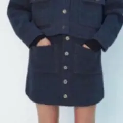 ZARA ニット　ミニスカート　おしゃれ　コットン　可愛い　M