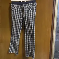 チェック柄長ズボン 110cm