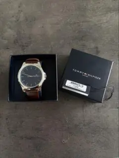 TOMMY HILFIGER メンズ 腕時計 ブラウンレザー