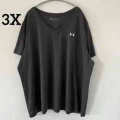 大きめ✨️アンダーアーマー【3X】Vネック半袖Tシャツ スポーツ 通気性 ゆったり