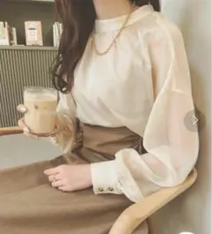 ambre neige ２WAYシアーブラウス／【WEB/EC限定商品】