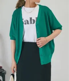 5分袖ニットカーディガン freeサイズ