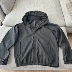 ナイロンジャケット ブラック S フード付き