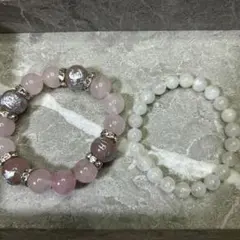 パワーストーン ブレスレット 四神 ローズクォーツ ムーンストーン