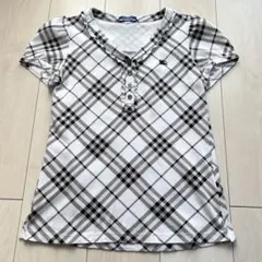 Y2K バーバリーブルーレーベル ノバチェック Tシャツ フリル 白