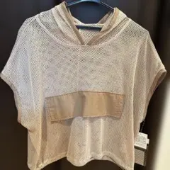 メッシュ フード付きベスト ベージュ M〜L