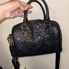 美品　キルティング ハンドバッグ 2way ブラック