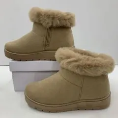 新品★レディース★Mサイズ★軽量 裏ボアムートンブーツ 薄茶色 580n