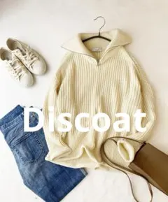 ディスコート ジップ付きプルオーバーリブニット♪