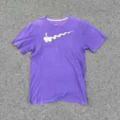 00s nike tシャツ デカロゴ y2k 短丈 レア 紫 スウォッシュ