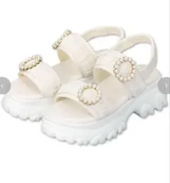 Angecharme×しまむら　辻希美コラボ　サンダル　白　Lサイズ