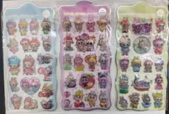 ラブブ 3D立体シール ぷくぷくシール キラキラシール 3枚セット
