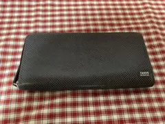 TAKEO KIKUCHI タケオキクチ 長財布 グレー 牛革 ラウンドファスナ