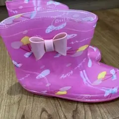 ピンク柄長靴 リボン付き
