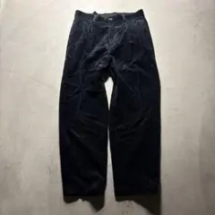 希少 90s EDWIN ワイドコーデュロイパンツ 太畝 黒 2タック W76