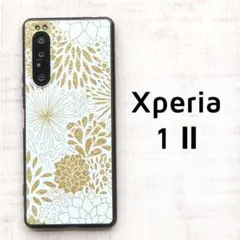 Xperia1 Ⅱ ケース ゴールド風 花柄 スマホケース カバー