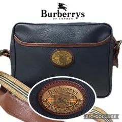 BURBERRY'S ショルダーバッグ 斜めがけ PVC レザー ネイビー