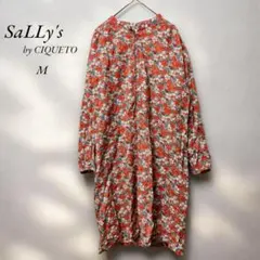《サリーズバイチキュート》SaLLy's 美品　総花柄長袖ワンピースM 華やか