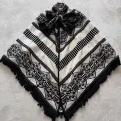 新品 即日発送 Gypsohila Paisley Knit Stole 白黒 - メルカリ