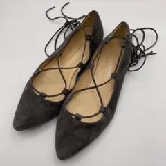 FABIO RUSCONI レースアップフラットシューズ グレー23cm