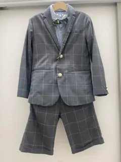 キッズ スーツ・ブレザー グレー系チェック 130cm