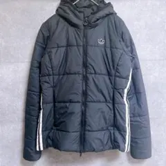 adidas 中綿 スリム ジャケット ブラック サイズOT(XL)
