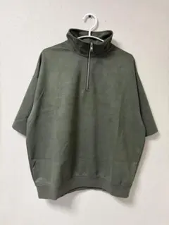 CLEL ハーフジップ デザイン 半袖プルオーバーTシャツ