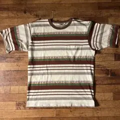 80〜90s HANG TEN ハンテン USA製 ボーダー 半袖Tシャツ 総柄のサムネイル
