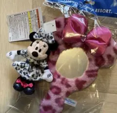 ミニー ぬいぐるみチャーム ミラー セット ヒョウ柄