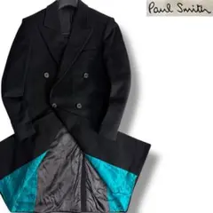 J7306美品ポールスミス本国仕様伊製カシミヤミックスピークドラペルダブルコート
