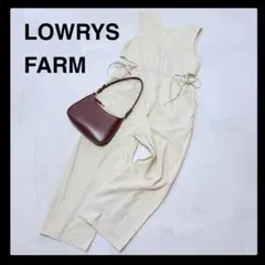 LOWRYS FARM サロペット アイボリー ワイドパンツ オーバーオール 夏のサムネイル