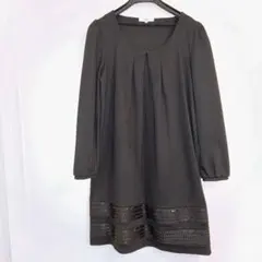 ナチュラルビューティーベーシック　黒ワンピースチュニックMサイズ