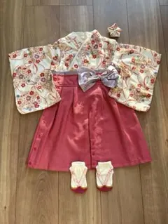 スウィートマミー　袴ロンパース　髪飾り足袋セット